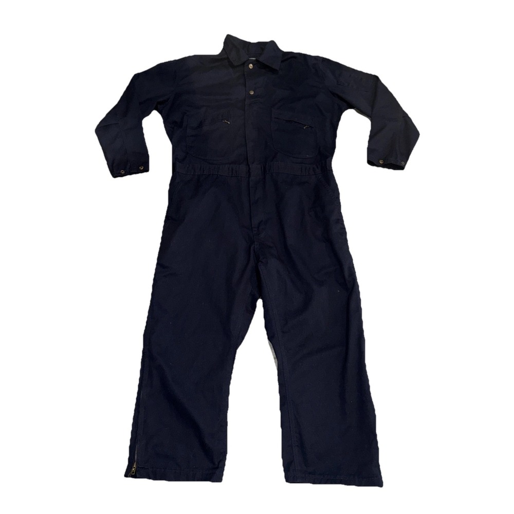 Key Imperial Coveralls Workwear Mechanic Navy Blue Men's Size XL Reg Pockets
